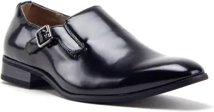 Jazamé Men's 77807 Slip On Round Toe Hand Burnished Loafers, Dress Shoes