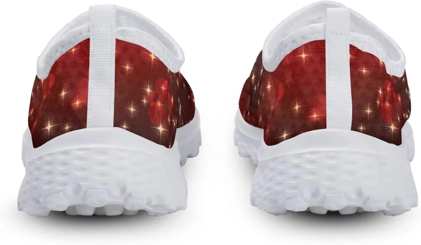 Jeiento Christmas Shoes for Womens Girls Walking Shoes Tennis Shoes Breathable Comfortable Athletic Running Shoe US 5.5-11.5