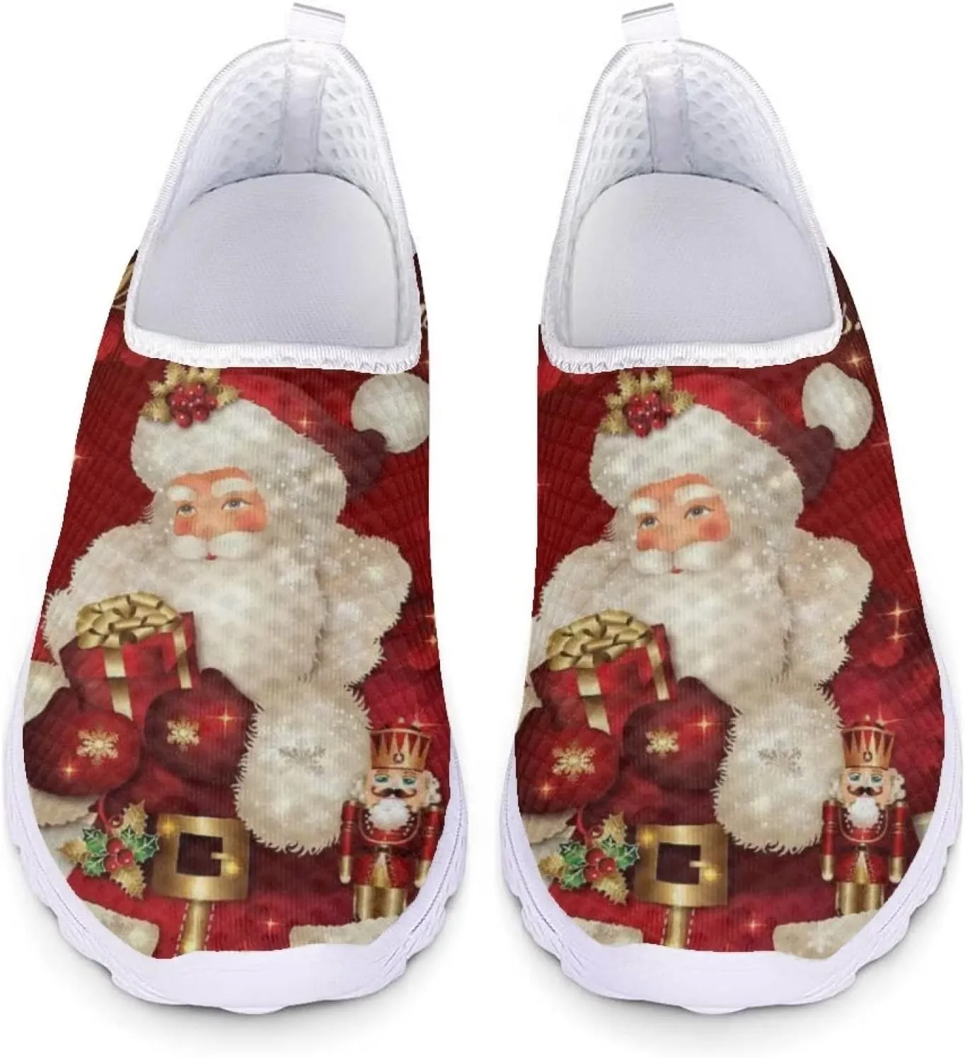 Jeiento Christmas Shoes for Womens Girls Walking Shoes Tennis Shoes Breathable Comfortable Athletic Running Shoe US 5.5-11.5