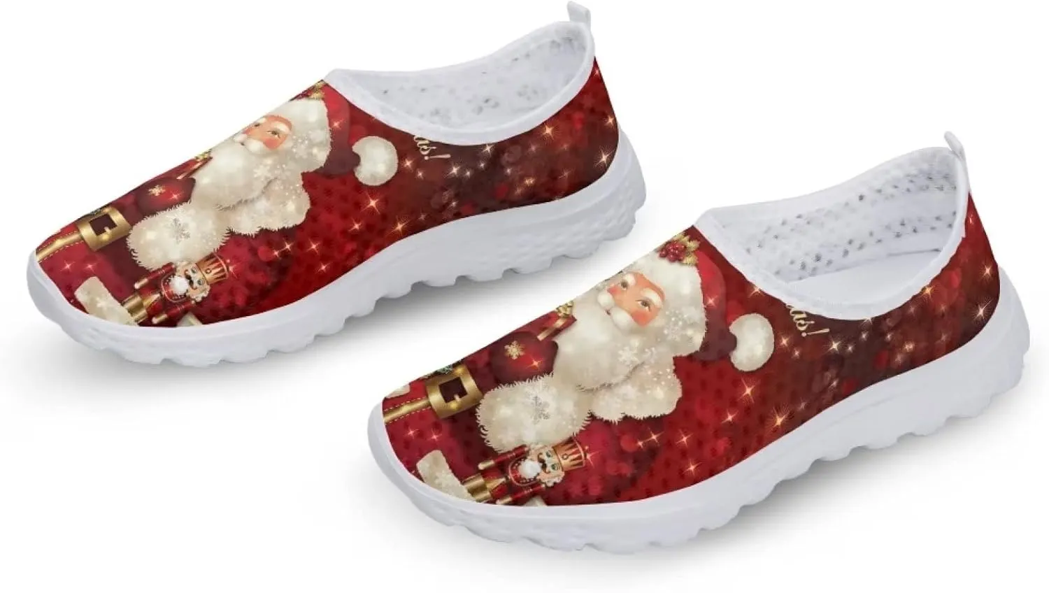 Jeiento Christmas Shoes for Womens Girls Walking Shoes Tennis Shoes Breathable Comfortable Athletic Running Shoe US 5.5-11.5