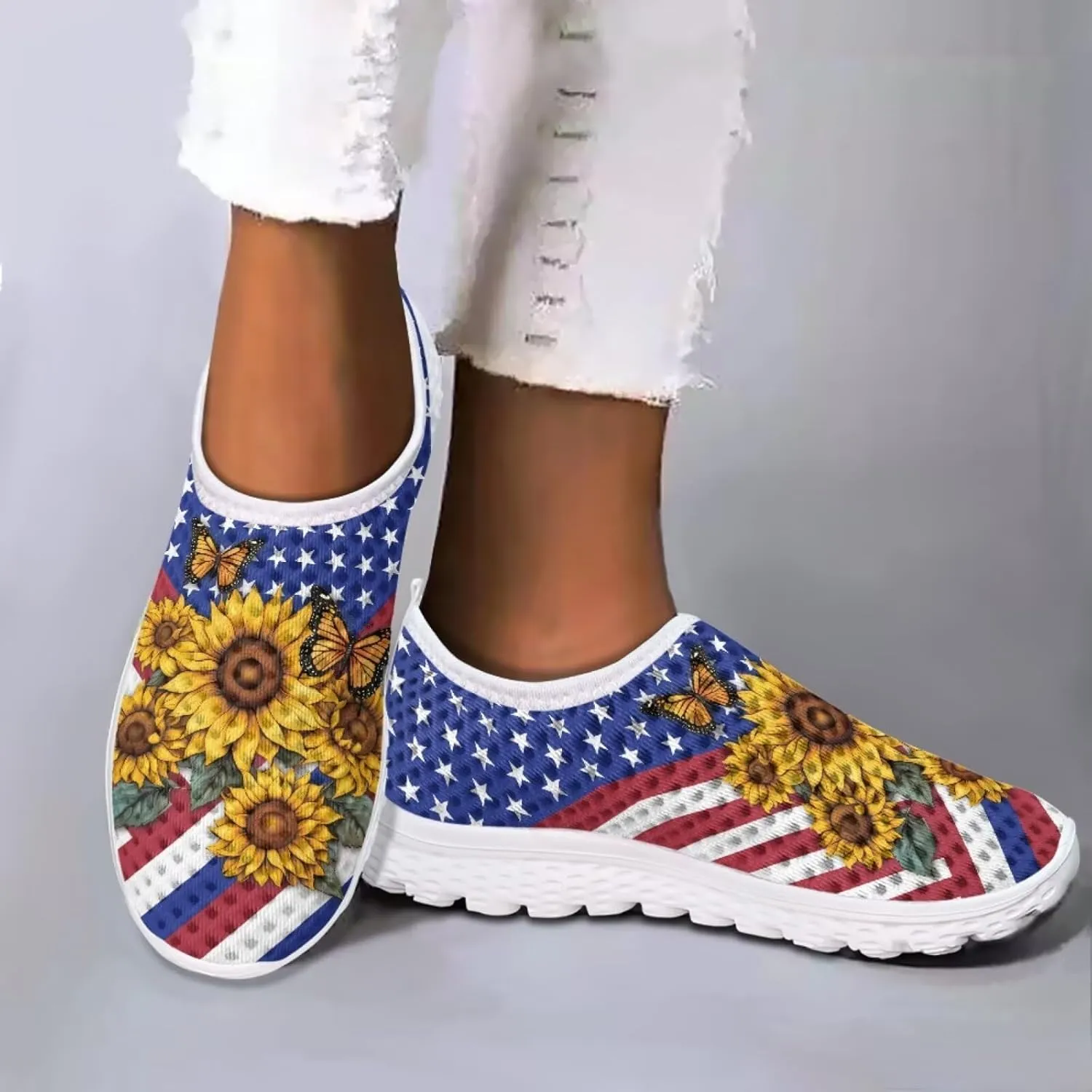 Jeiento Halloween Shoes for Women Men Halloween Party Walking Running Sneaker Shoes Slip-On Breathable Mesh Workout Fashion Shoes