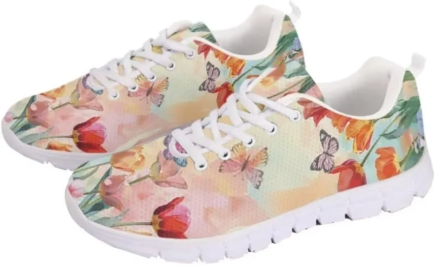 Jeiento Lightweight Walking Shoes for Women Ladies Athletic Workout Casual Shoes Comfort Footwear Trainers Mesh Shoes Lace-up Tennis Shoes