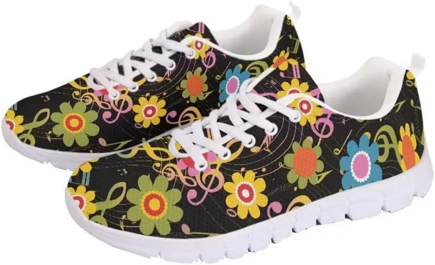 Jeiento Unisex Outdoor Running Shoes - White With Multicolor - Women, Men, Teenager - Non Slip, Breathable, Flexible - Running, Workouts - Casual, Spring, Summer, Fall