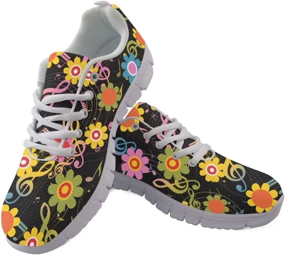 Jeiento Unisex Outdoor Running Shoes - White With Multicolor - Women, Men, Teenager - Non Slip, Breathable, Flexible - Running, Workouts - Casual, Spring, Summer, Fall