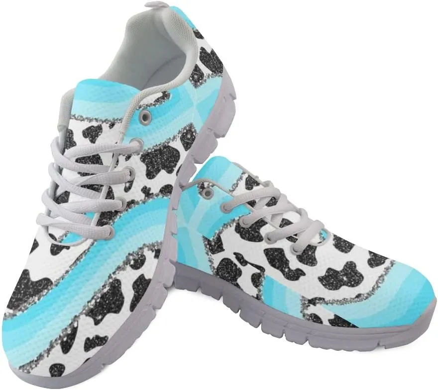 Jeiento Women Road Running Shoes Cow Print Outdoor Casual Walking Sports Sneakers Fitness Jogging Trainers