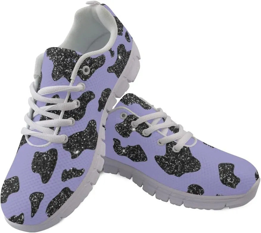 Jeiento Women Road Running Shoes Cow Print Outdoor Casual Walking Sports Sneakers Fitness Jogging Trainers