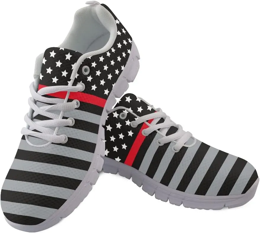 Jeiento Womens Walking Sneakers Tennis Shoes - Flag Shoes Breathable Comfortable Non Slip Athletic Running Jogging Gym Workout Casual Sport Shoe