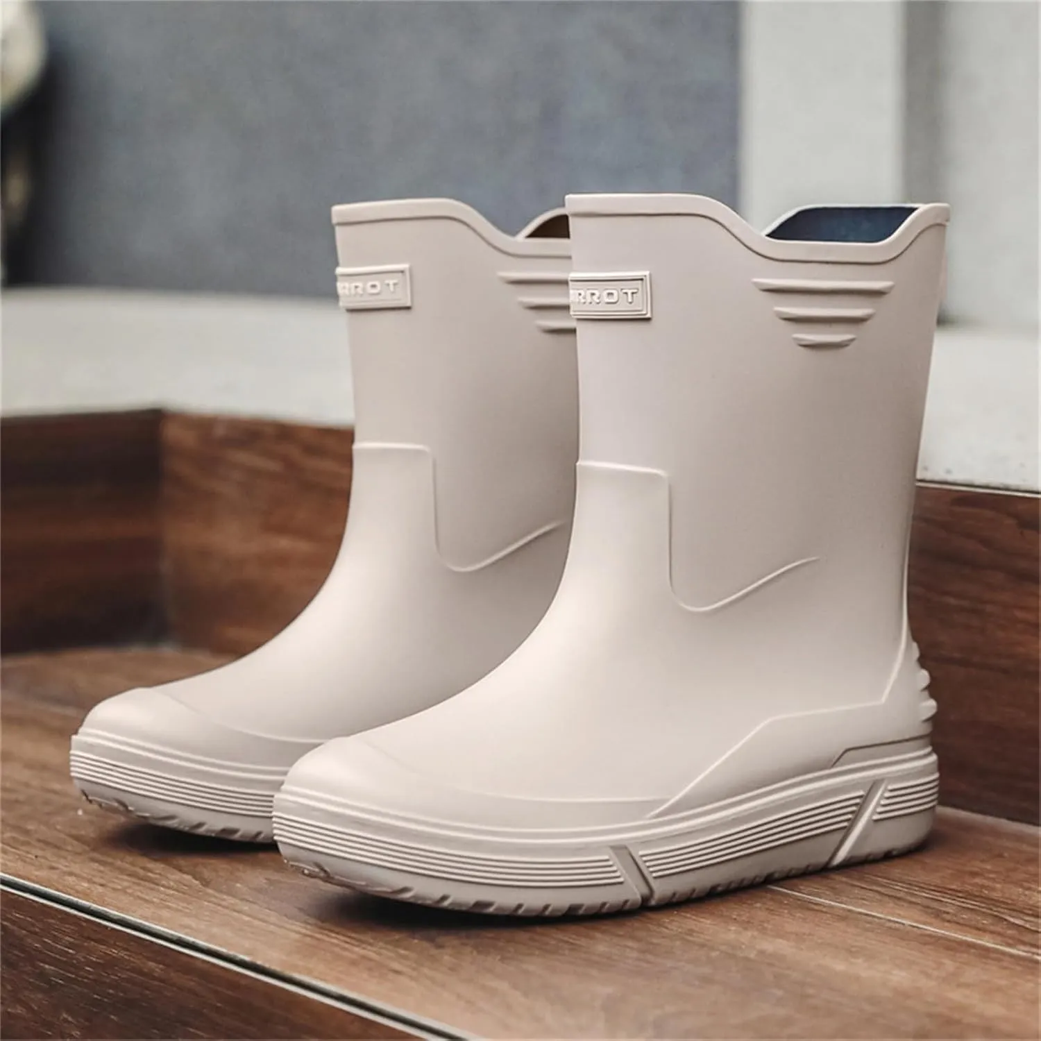jessie Rain Boots for Men Mid Calf Rain Boots PVC Waterproof Rubber Boots Mud Boot Short Boots Garden Boots for Outdoor Fishing Hiking Camping Work