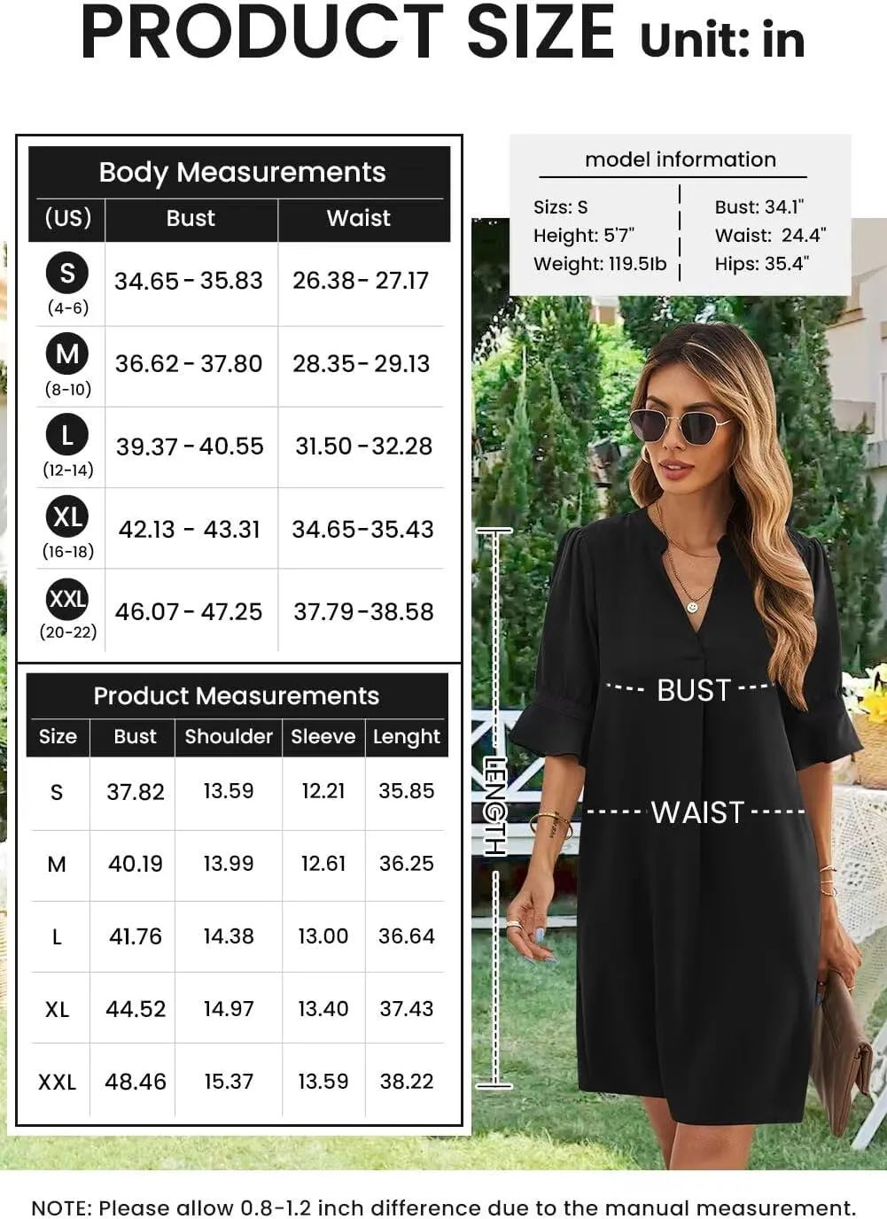 JOCAFIYE Womens Casual Dresses Short Sleeve V-Neck Dress Shift Dress Summer Dresses for Women 2025