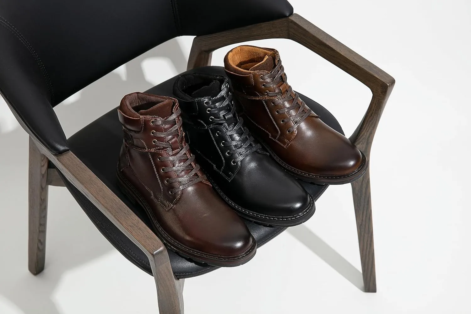 Jousen Mens Boots Casual Leather Boots for Men Chukka Fashion Men's Dress Boots