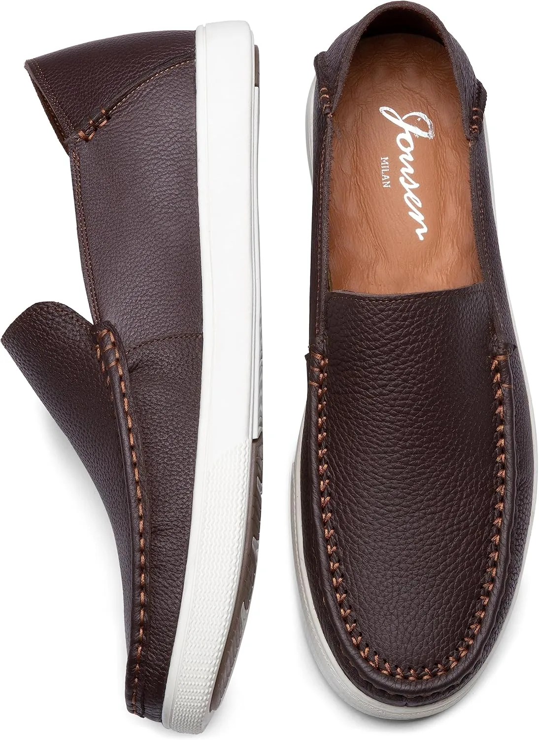 Jousen Men's Loafers & Slip-ons Leather Mens Casual Shoes