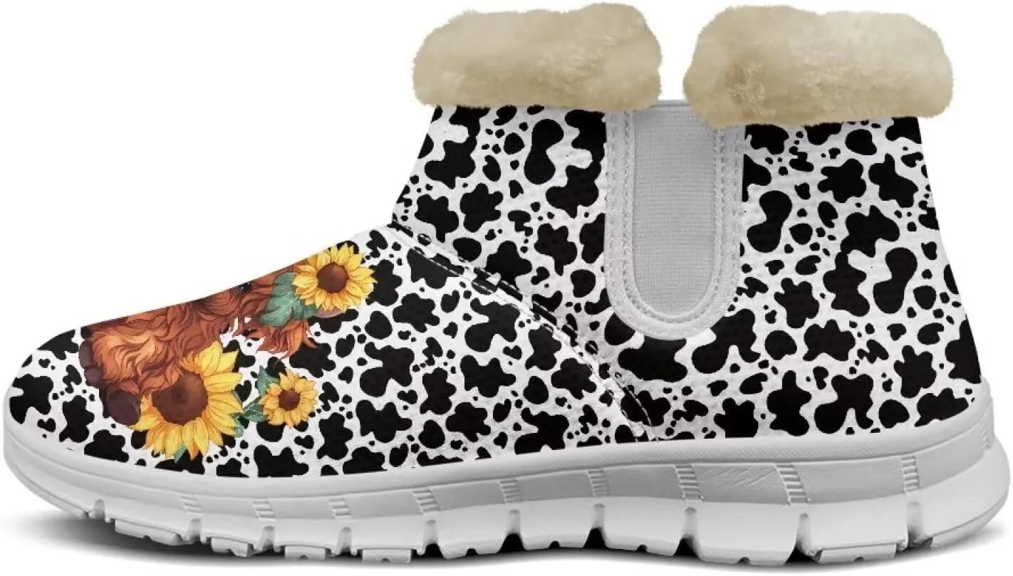 JoyLamoria Green Sea Turtle Winter Snow Boots for Women Anti Slip Warm Boots Fuzzy Fluffy Ankle Booties for Women Teens Cold Weather Walking Sneakers Boots