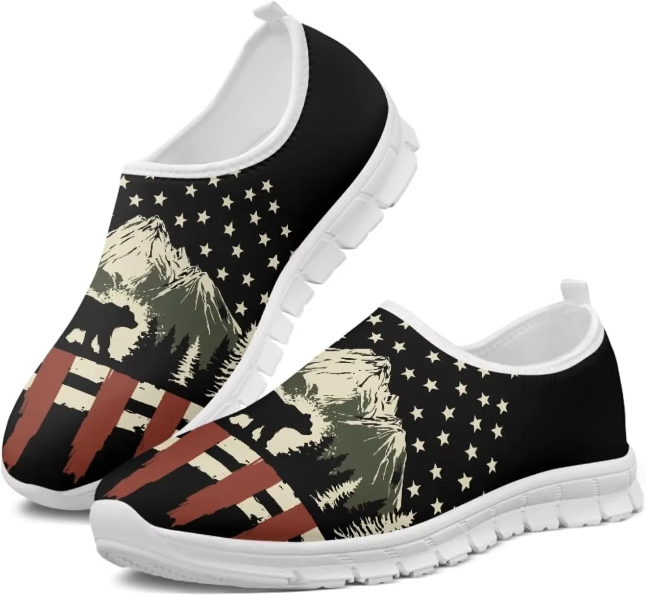 JoyLamoria Sport Shoes Walking Sneakers with Owl Art Design Fashion Women Sneakers Outdoor Art Travel Shoes