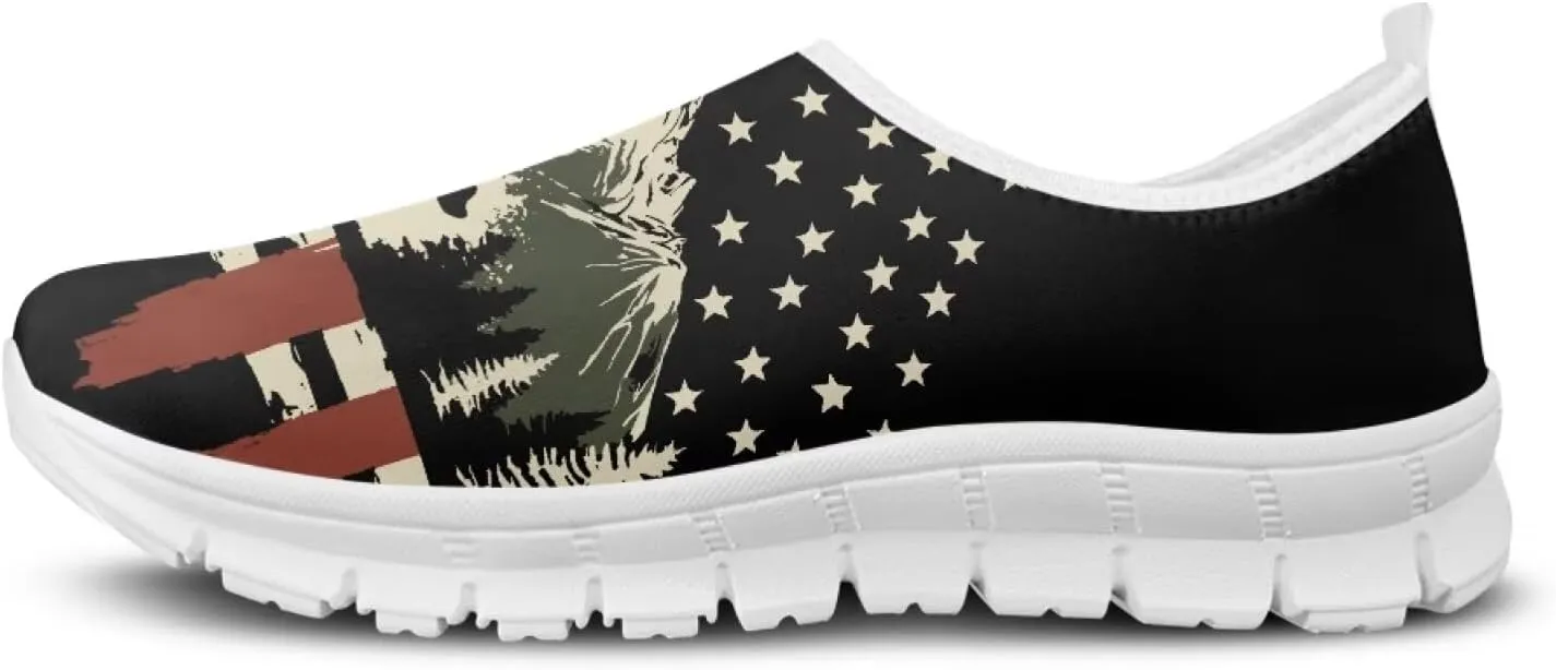JoyLamoria Sport Shoes Walking Sneakers with Owl Art Design Fashion Women Sneakers Outdoor Art Travel Shoes