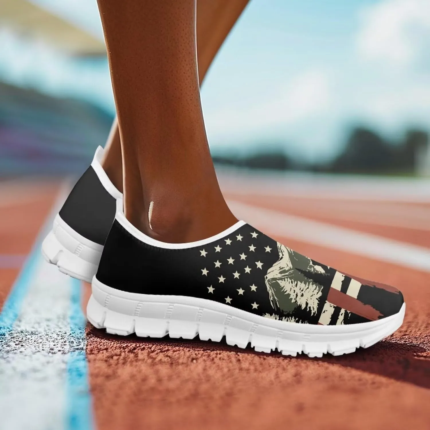 JoyLamoria Sport Shoes Walking Sneakers with Owl Art Design Fashion Women Sneakers Outdoor Art Travel Shoes