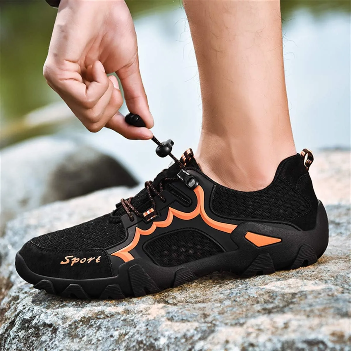 JOYVIP Men's Quick-Drying Swimming Aqua Beach Shoes Lightweight Mesh Hiking Sneakers