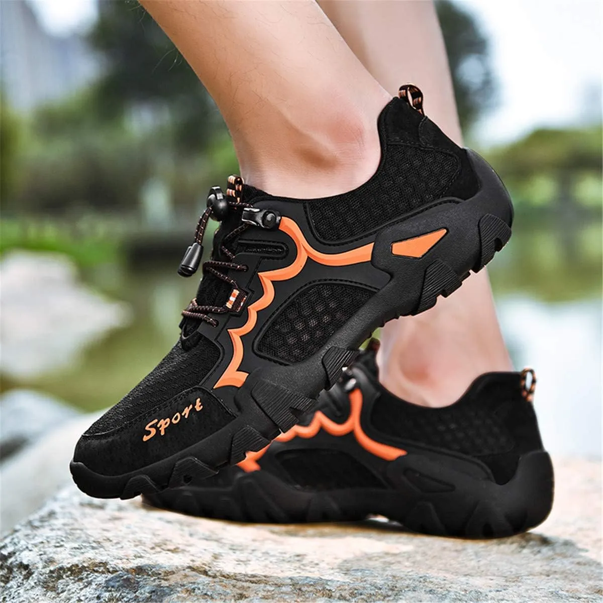 JOYVIP Men's Quick-Drying Swimming Aqua Beach Shoes Lightweight Mesh Hiking Sneakers