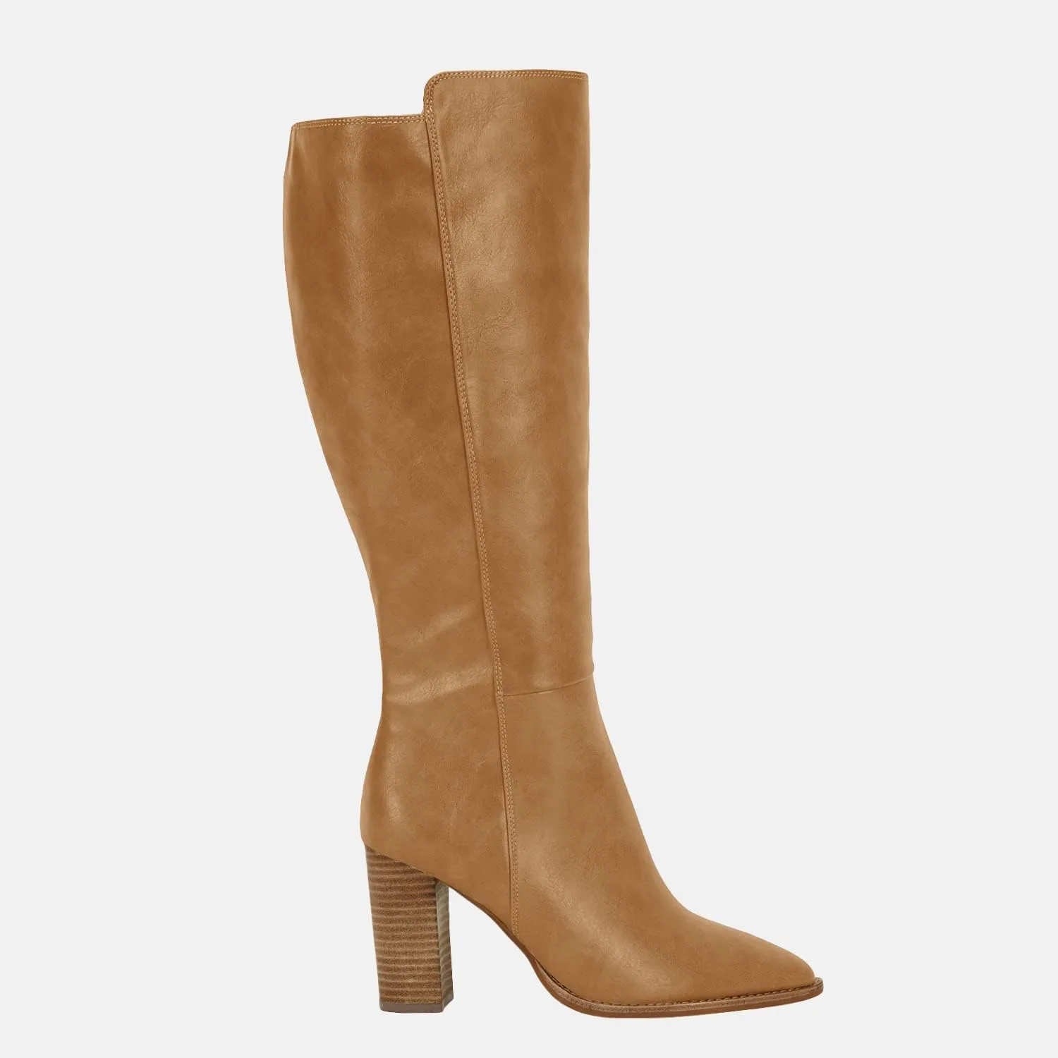Juliet Holy Women's Knee High Boots Stacked Block Heel Wide Calf Closed Pointed Toe Riding Boots