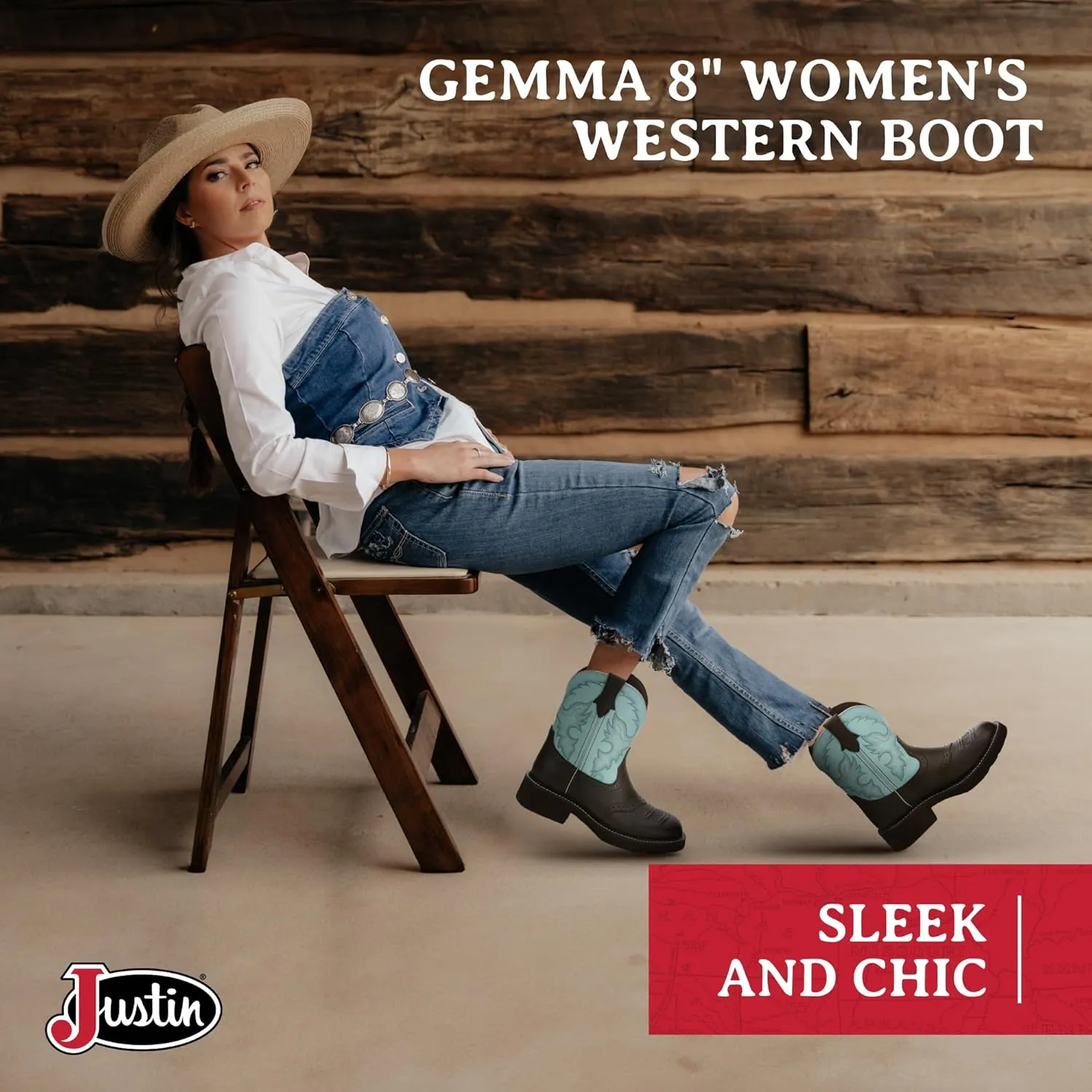 Justin Women's Gemma 8" Stylish Western Cowboy Boots