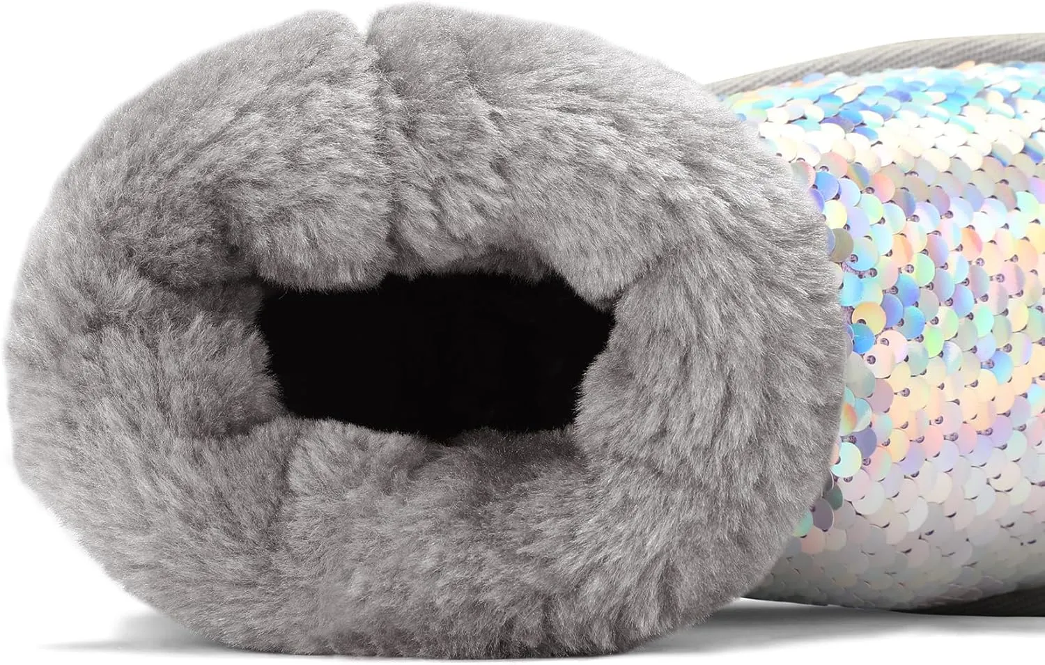 K KomForme Girls Winter Boots Sparkle Sequins Warm Snow Shoes Fur Lined Lightweight Comfy (Toddler/Little Kids/Big Kids)