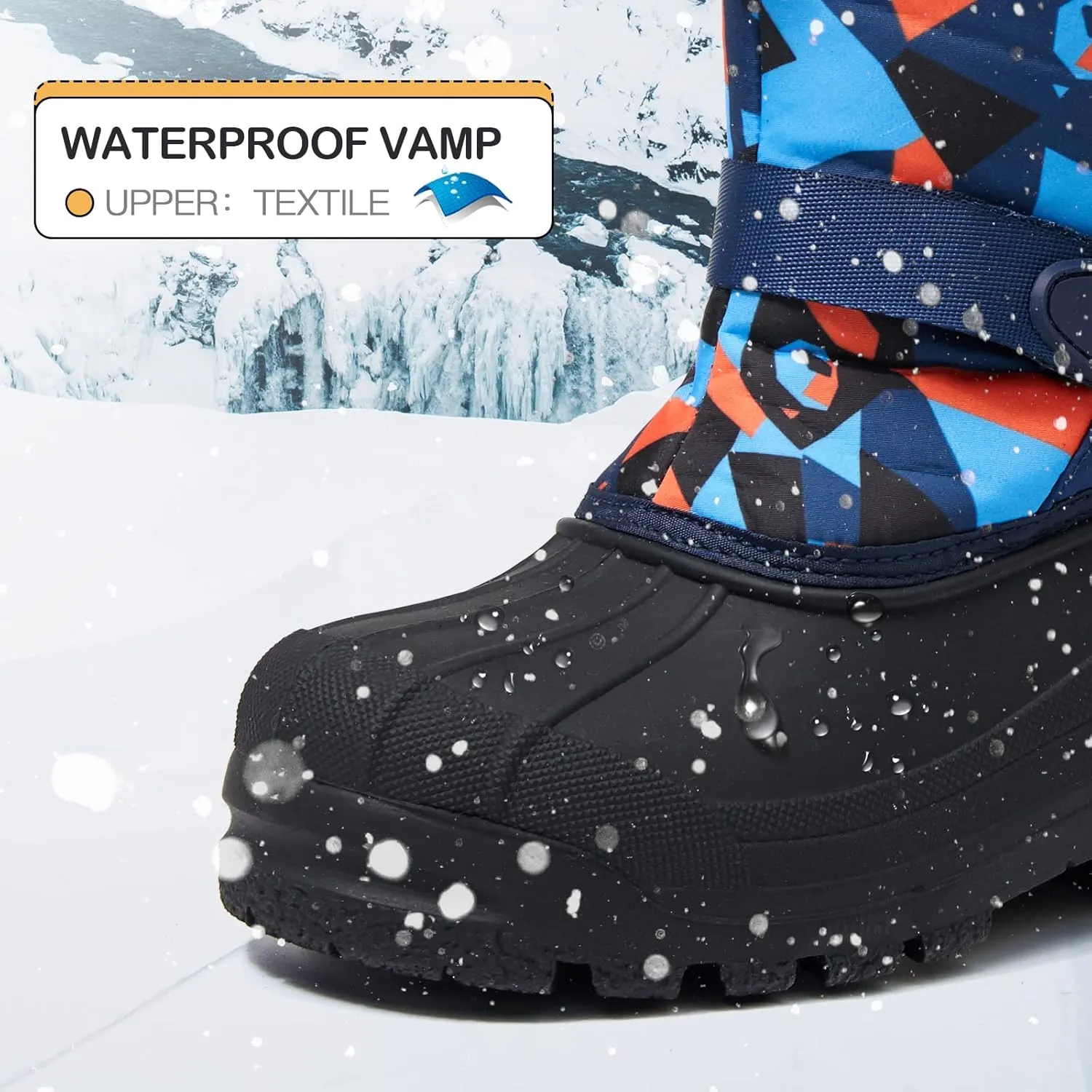 K KomForme Snow Boots for Boys & Girls Warm Waterproof Slip Resistant Winter Shoes (Toddler/Little Kid/Big Kid)
