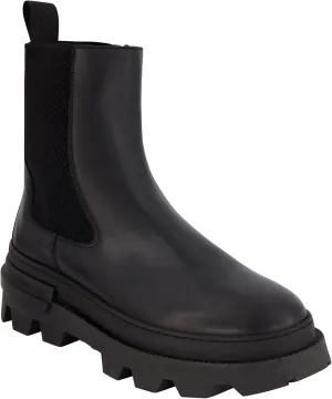 KARL LAGERFELD Men's Leather Plain Toe Chelsea Boot Combat