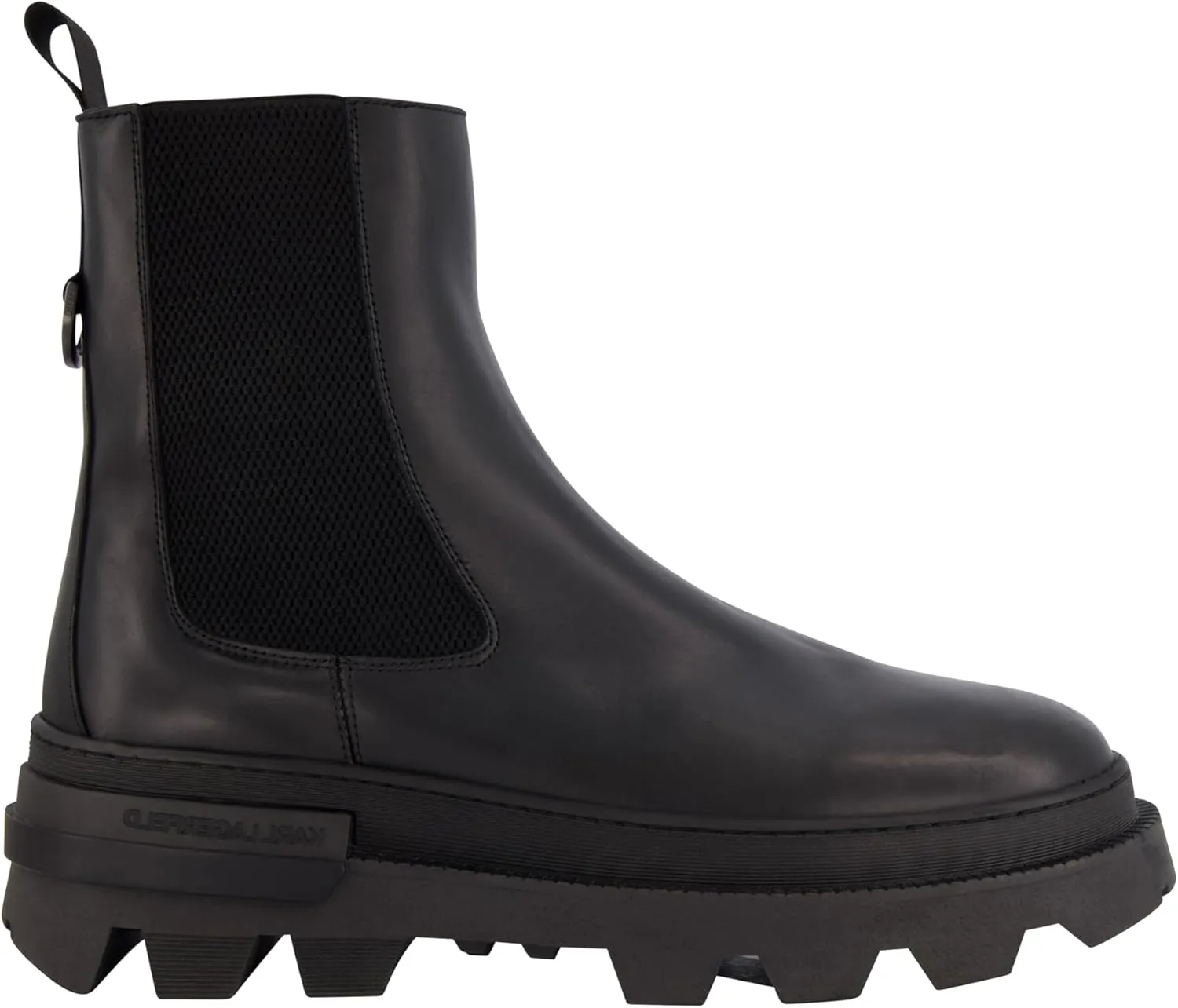 KARL LAGERFELD Men's Leather Plain Toe Chelsea Boot Combat
