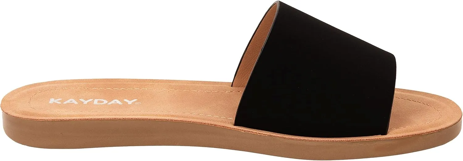 KAYDAY Womens Flip Flop Sandals Basic Plain Slippers Slip On Sandals Slides Casual Peep Open Toe ROMEO
