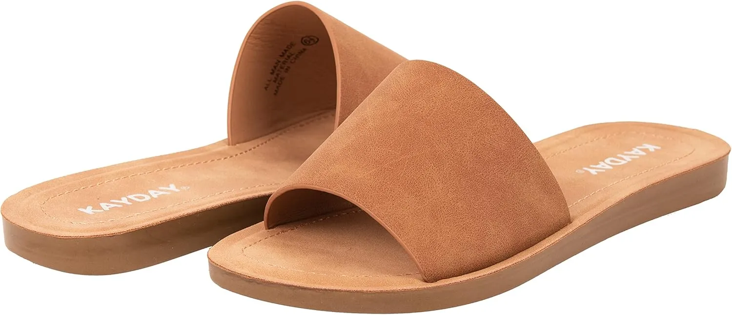 KAYDAY Womens Flip Flop Sandals Basic Plain Slippers Slip On Sandals Slides Casual Peep Open Toe ROMEO