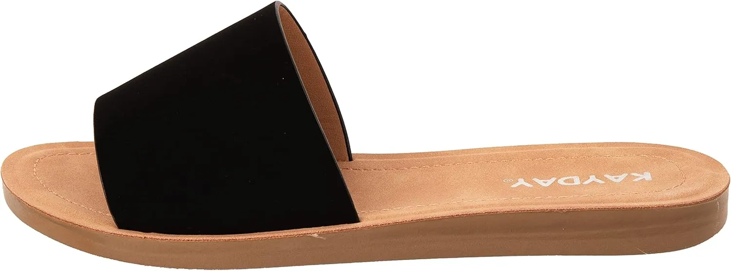 KAYDAY Womens Flip Flop Sandals Basic Plain Slippers Slip On Sandals Slides Casual Peep Open Toe ROMEO