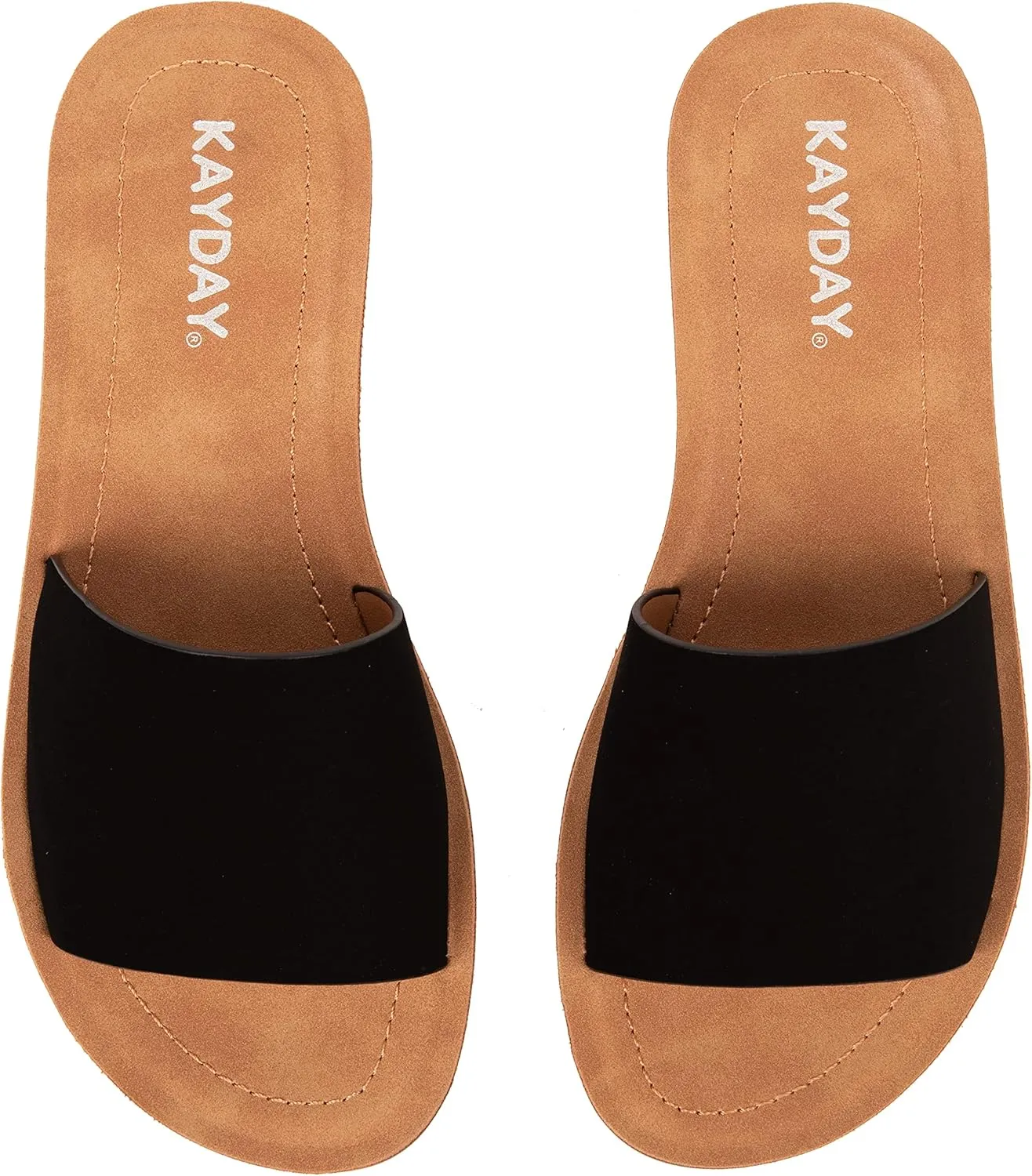 KAYDAY Womens Flip Flop Sandals Basic Plain Slippers Slip On Sandals Slides Casual Peep Open Toe ROMEO