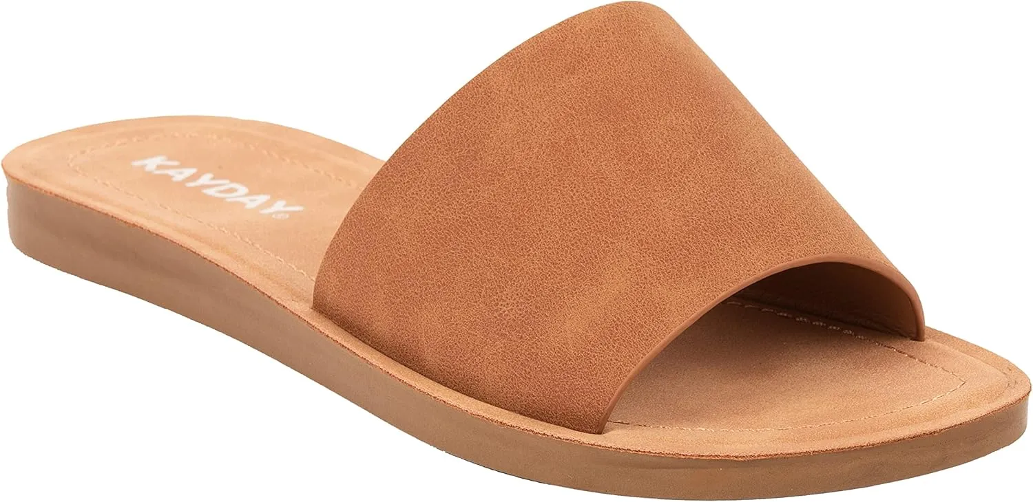KAYDAY Womens Flip Flop Sandals Basic Plain Slippers Slip On Sandals Slides Casual Peep Open Toe ROMEO