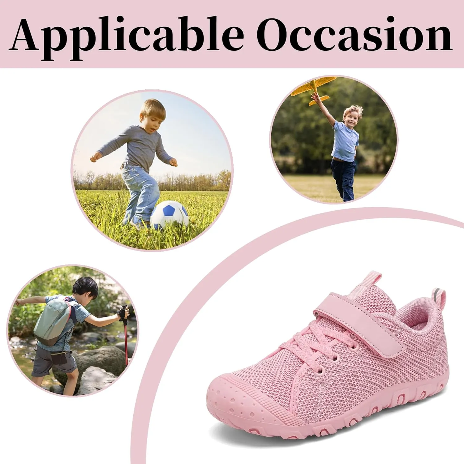 Kids Barefoot Shoes Anti-Collision Girls Boys Sneakers Slip on Running Hiking Tennis Shoes for Toddler/Little/Big Kid