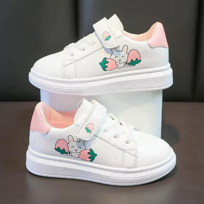 Kids Girl Cartoon Bunny Casual Sneakers for Outdoor Sport Running Walking