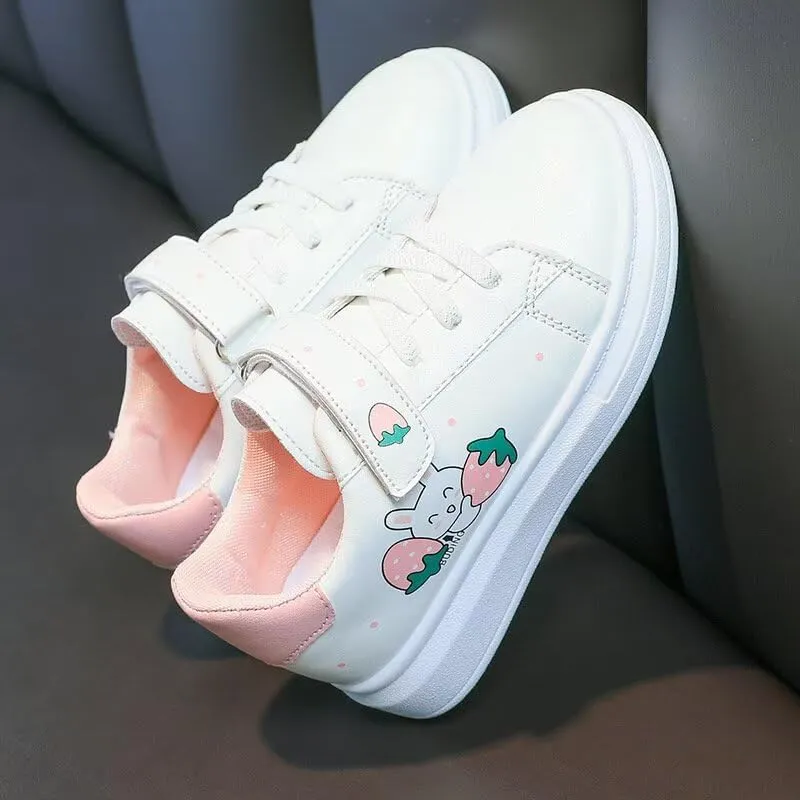 Kids Girl Cartoon Bunny Casual Sneakers for Outdoor Sport Running Walking