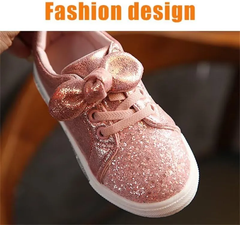Kids Girl Fashion Lovely Bowknot Casual Sneakers for Outdoor Running Walking Travel School