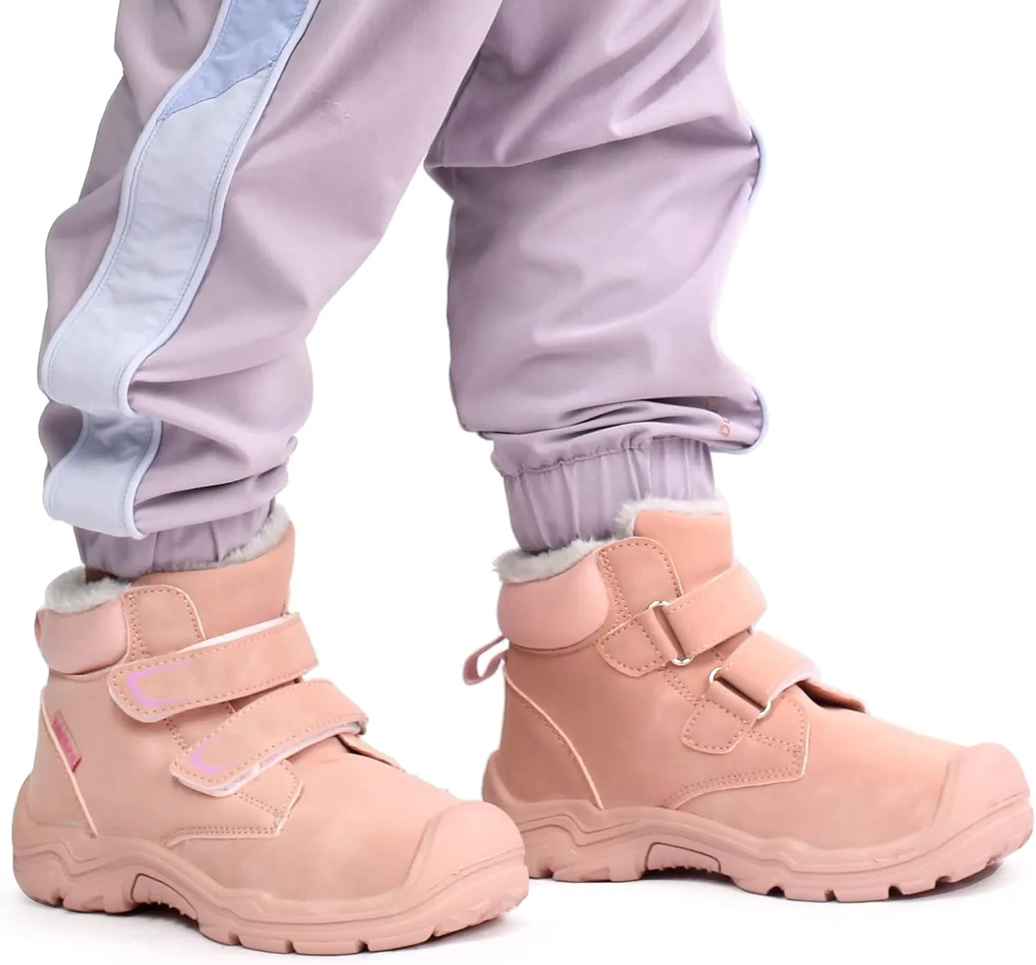 Kids Girls Boys Winter Snow Boots Fur Lined Warm Ankle Boots Non Slip Outdoor Hiking Trekking Shoes