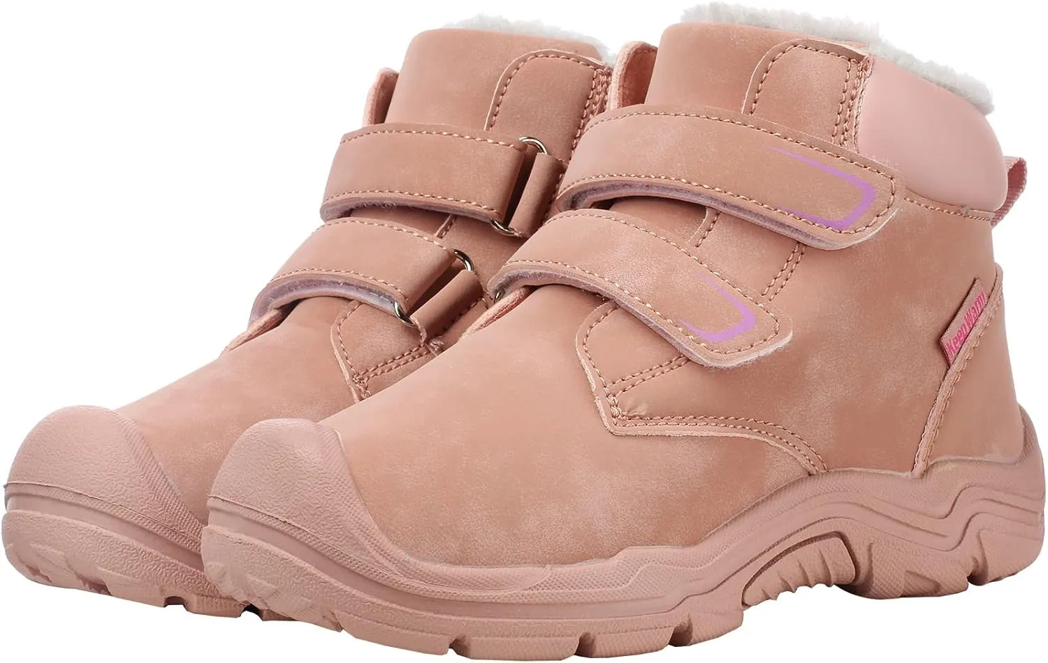 Kids Girls Boys Winter Snow Boots Fur Lined Warm Ankle Boots Non Slip Outdoor Hiking Trekking Shoes