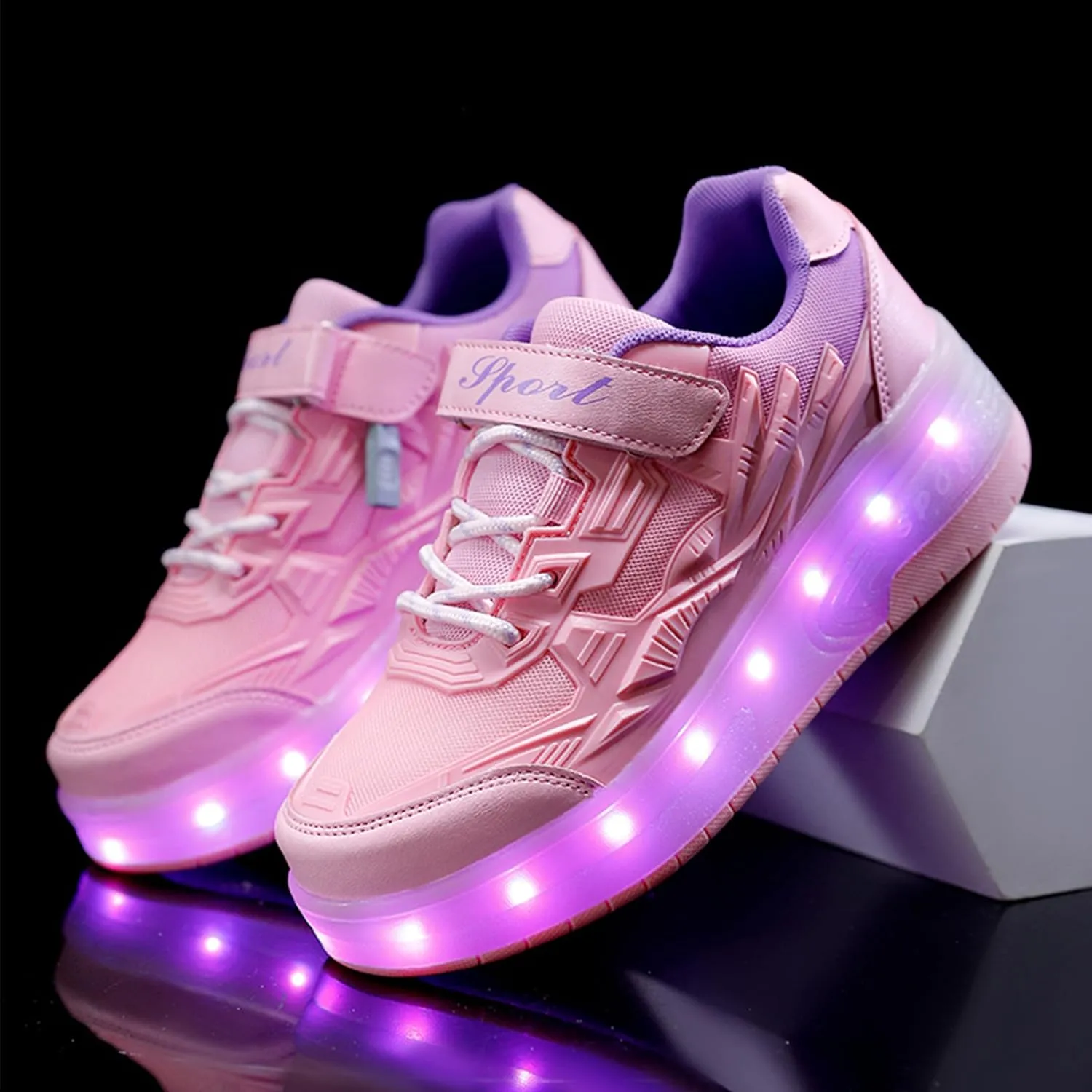 Kids Roller Skates - Roller Skate Shoes - Sneakers 2-in-1 Roller Shoes Suitable for Outdoor Sports Start The Adventure and Freedom Journey and Enjoy The Fun of Childhood