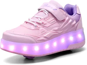 Kids Roller Skates - Roller Skate Shoes - Sneakers 2-in-1 Roller Shoes Suitable for Outdoor Sports Start The Adventure and Freedom Journey and Enjoy The Fun of Childhood