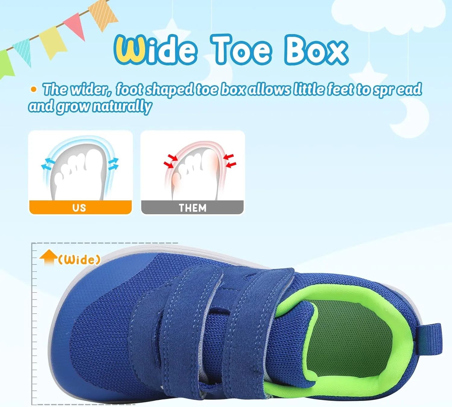 Kids Slip On Barefoot Toddler Boys/Girls Wide Toe Box Sneakers Zero Drop Minimalist Outdoor Activities Walking Running Shoes