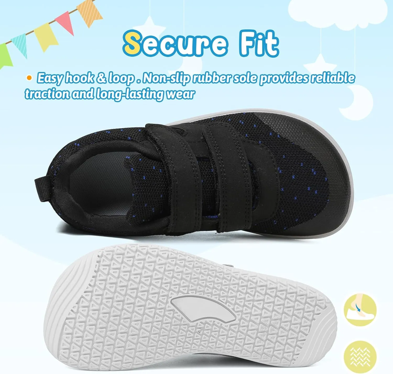 Kids Slip On Barefoot Toddler Boys/Girls Wide Toe Box Sneakers Zero Drop Minimalist Outdoor Activities Walking Running Shoes