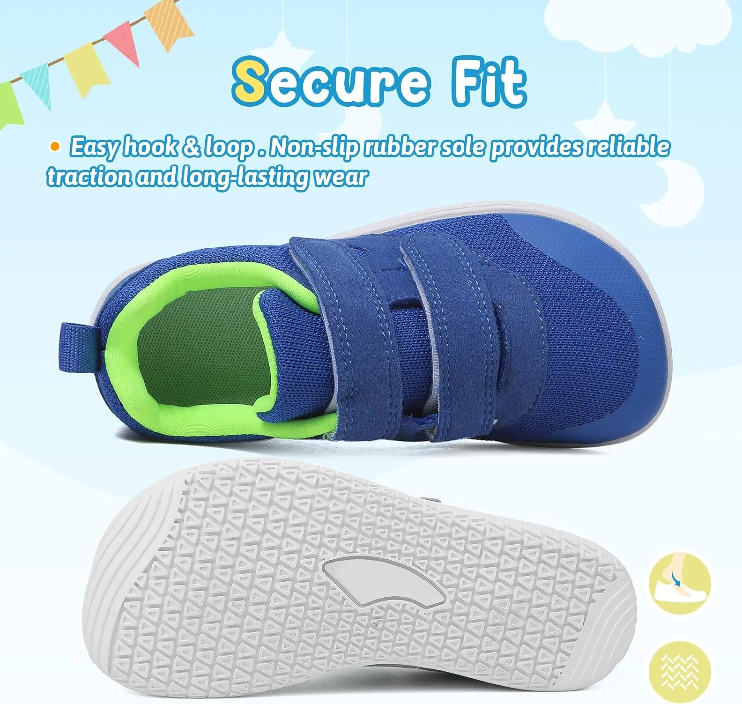 Kids Slip On Barefoot Toddler Boys/Girls Wide Toe Box Sneakers Zero Drop Minimalist Outdoor Activities Walking Running Shoes