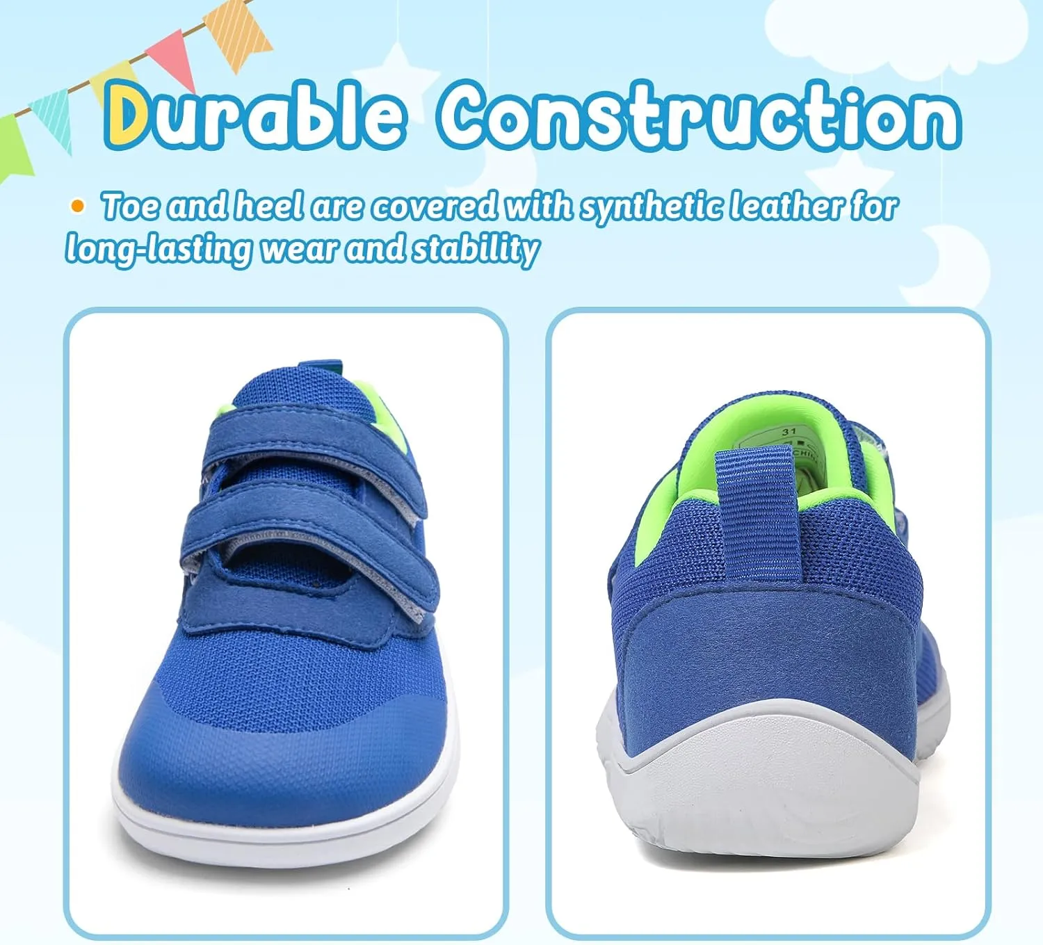 Kids Slip On Barefoot Toddler Boys/Girls Wide Toe Box Sneakers Zero Drop Minimalist Outdoor Activities Walking Running Shoes