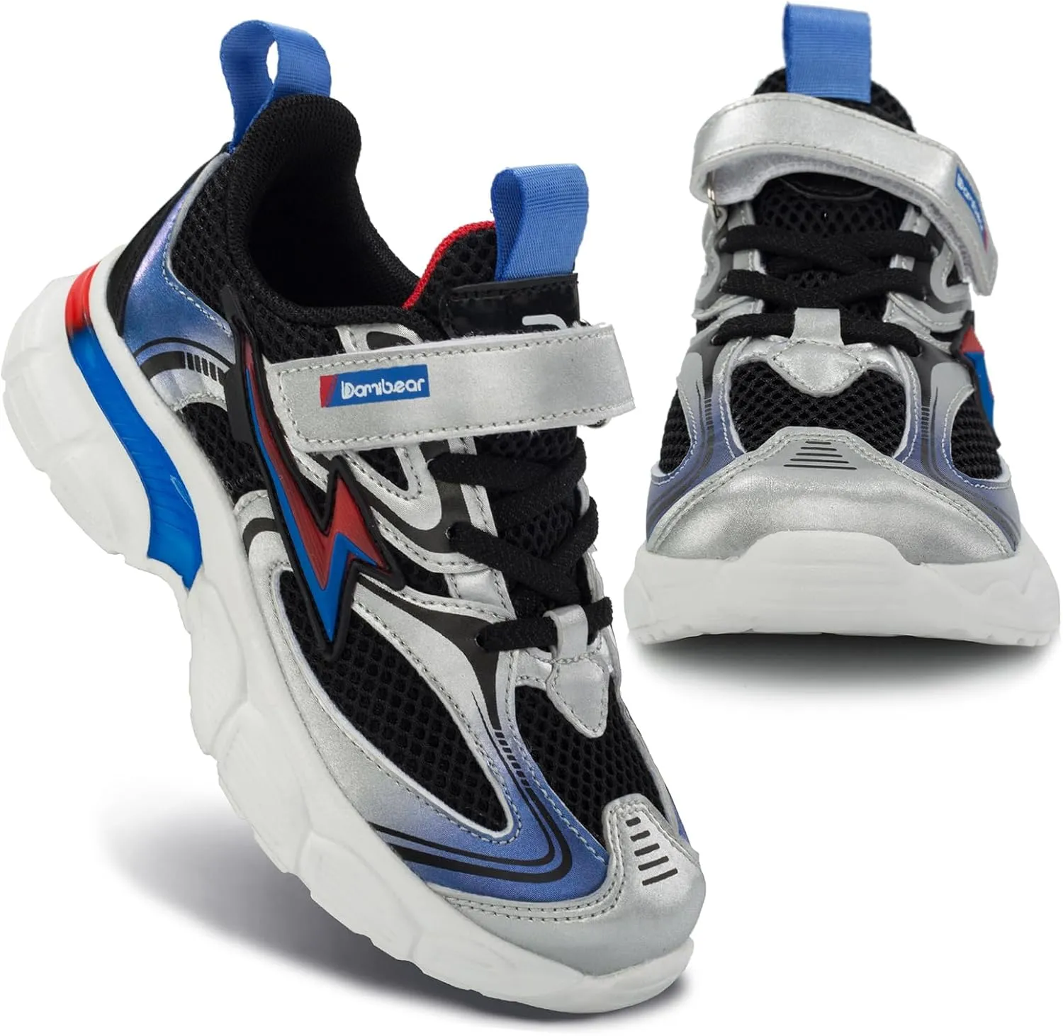 Kids Sneakers for Boys Girls Mesh Breathable Running Shoes Hook and Loop Lightweight Athletic Casual Shoes
