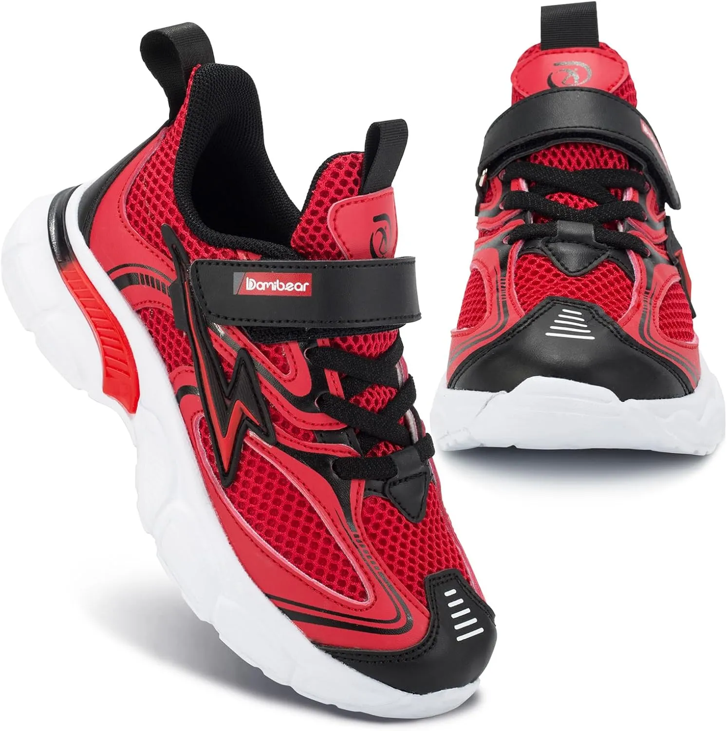 Kids Sneakers for Boys Girls Mesh Breathable Running Shoes Hook and Loop Lightweight Athletic Casual Shoes