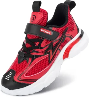 Kids Sneakers for Boys Girls Mesh Breathable Running Shoes Hook and Loop Lightweight Athletic Casual Shoes