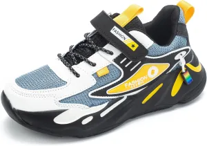 Kids Sneakers for Boys Girls Mesh Breathable Running Shoes Lightweight Hook and Loop Athletic Casual Shoes