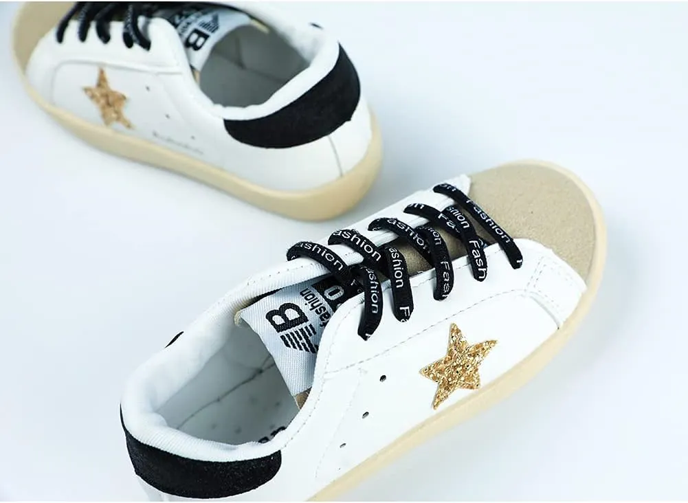 Kids Sparkle Star Sneakers Casual Sports Running Shoes for Girls Boys