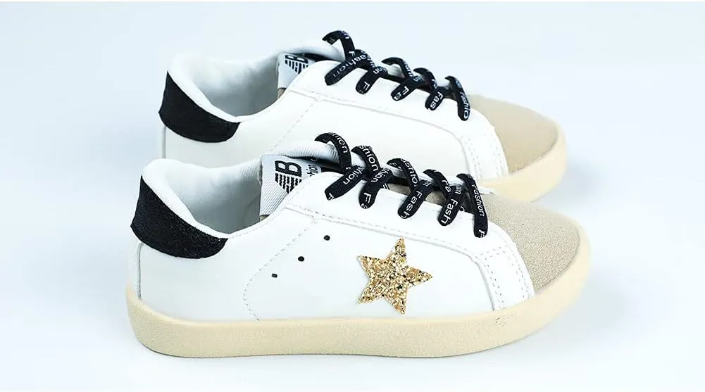 Kids Sparkle Star Sneakers Casual Sports Running Shoes for Girls Boys
